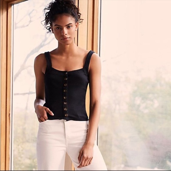 🔥FREE PEOPLE🔥BRIDGETTE BLACK TANK TOP XL NWT - Picture 2 of 4